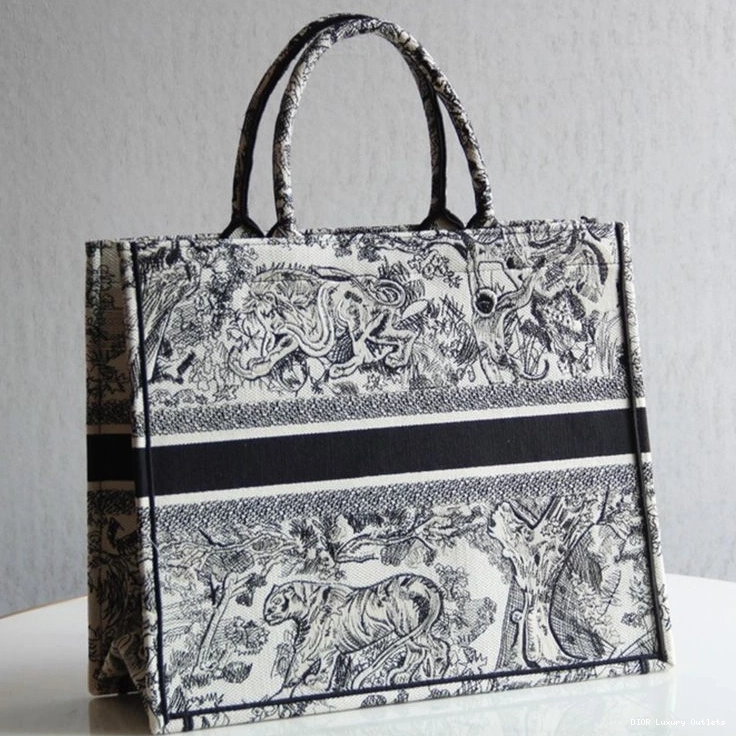 Cheap De Jouy Book Tote Toile Motif Canvas Dior Black 0719 Luxury